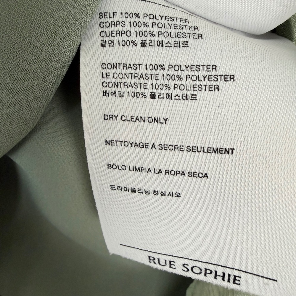 Rue Sophie Artichoke Green Kat Satin Midi Skirt Size Large - Picture 12 of 12